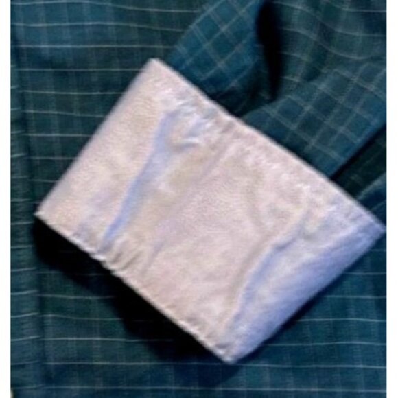 Nautica Shirt Mens XL Blue Plaid Flip Cuff Long Sleeve Button-Down Sz 17 - Picture 6 of 8